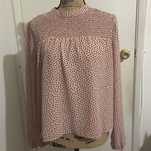 Jolt - Nordstrom pink polka dot long sleeve blouse